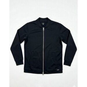 Diesel Jacket Uni-Sex Black Sz S Industry Track Heavy Silver Zipper Casual Logo